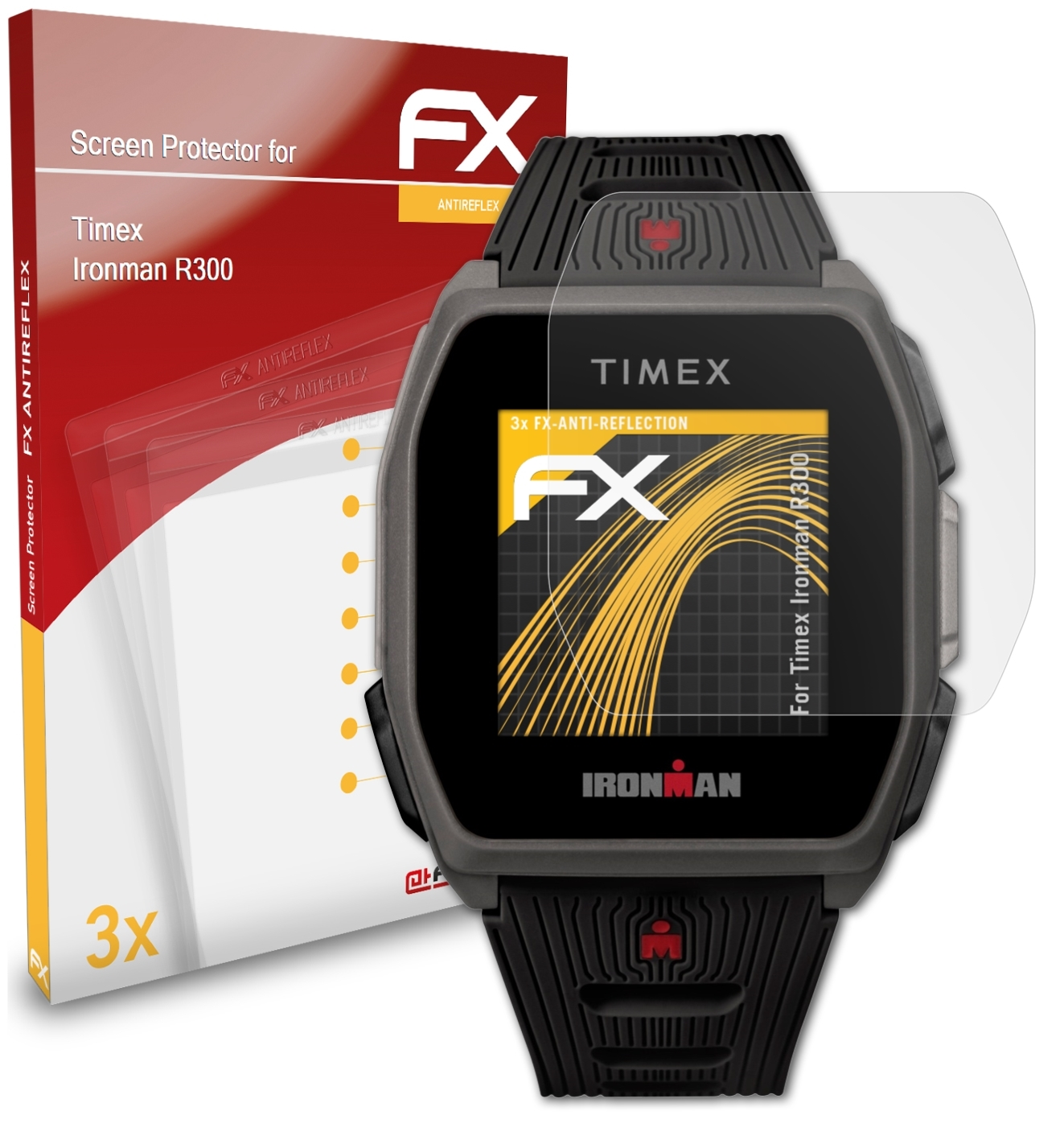 R300) 3x FX-Antireflex Displayschutz(für Timex ATFOLIX Ironman