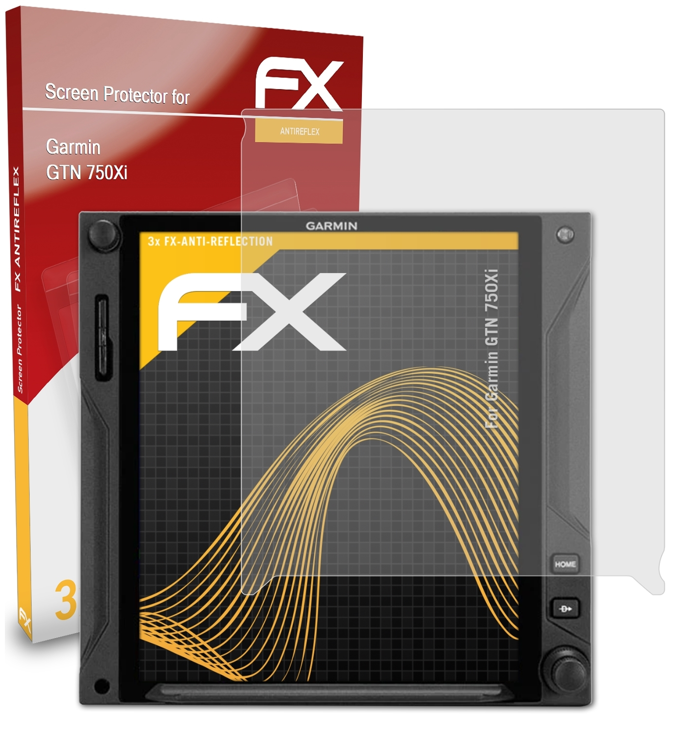 Garmin GTN Displayschutz(für FX-Antireflex 750Xi) ATFOLIX 3x