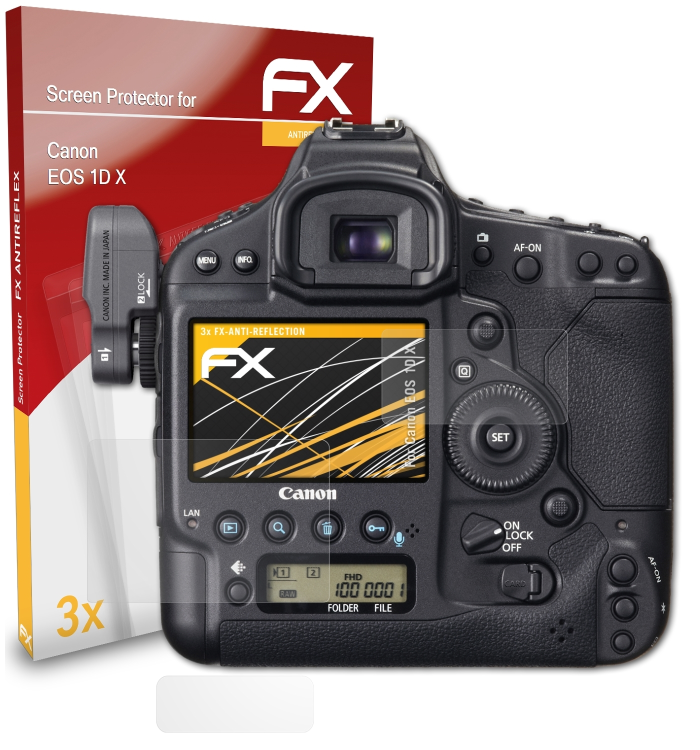 1D FX-Antireflex Displayschutz(für EOS X) ATFOLIX 3x Canon