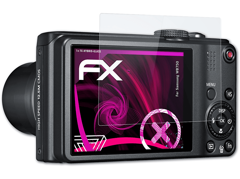 ATFOLIX FX-Hybrid-Glass Schutzglas(für Samsung WB750) | Kamera Schutzfolie