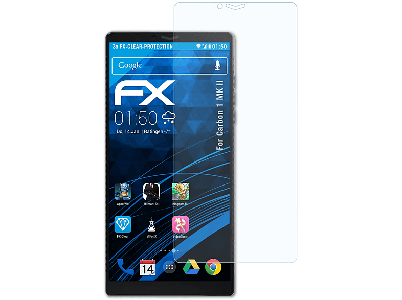 ATFOLIX 3x FX-Clear Displayschutz(für Carbon 1 MK II)
