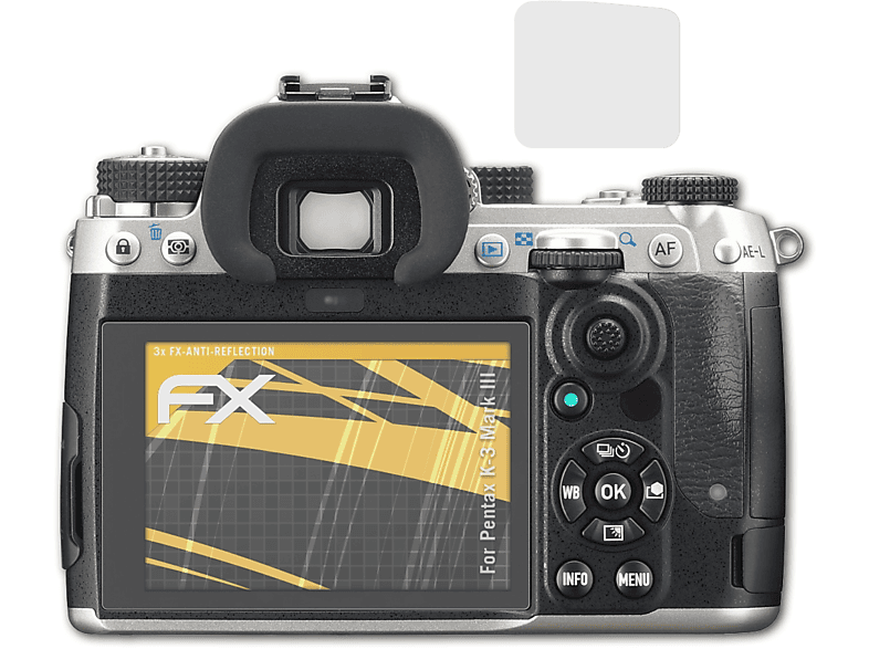 ATFOLIX Pentax Mark 3x III) K-3 FX-Antireflex Displayschutz(für