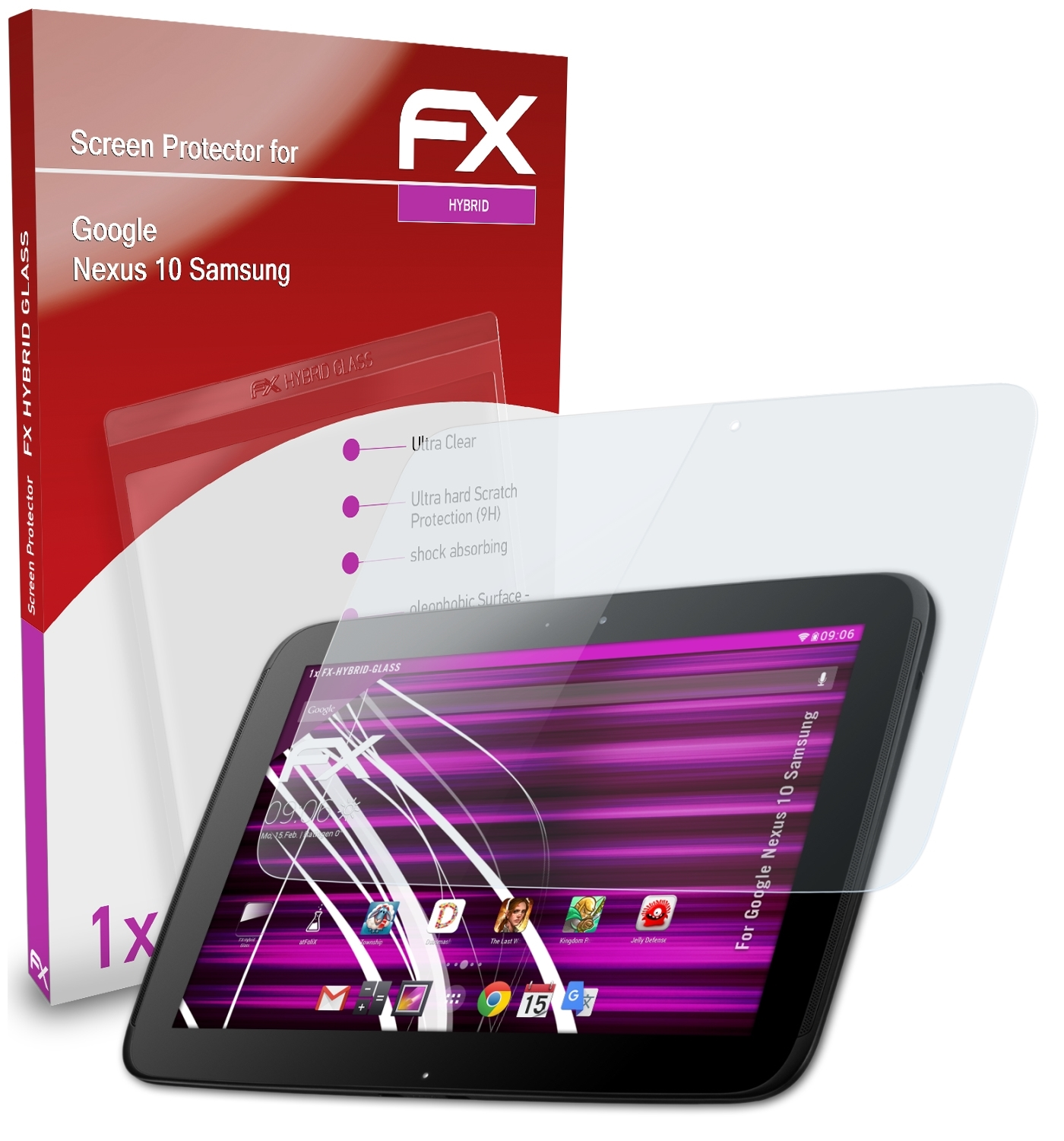 ATFOLIX FX-Hybrid-Glass Schutzglas(für Google Nexus (Samsung)) 10