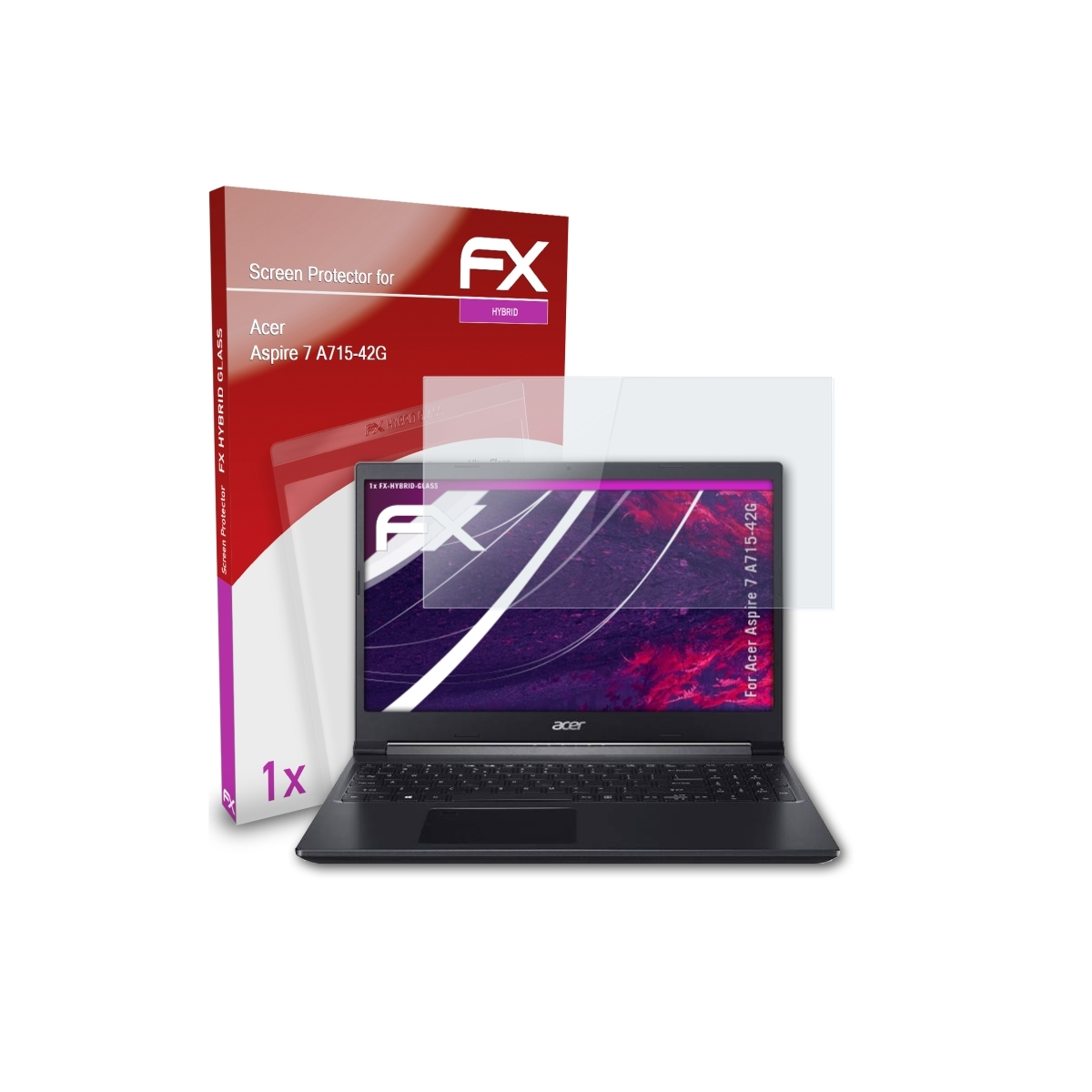 ATFOLIX FX-Hybrid-Glass Schutzglas(für Acer Aspire 7 A715-42G)