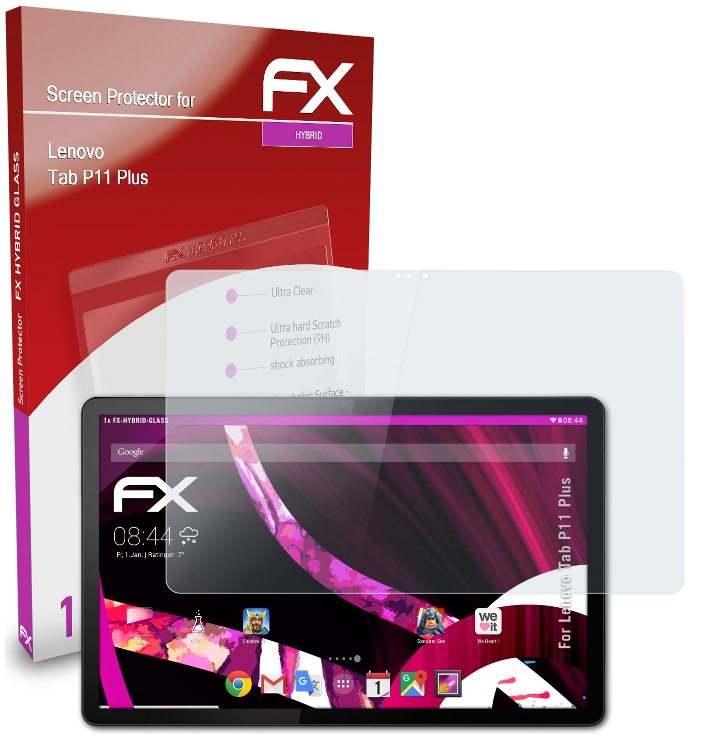 ATFOLIX FX-Hybrid-Glass Schutzglas(für Lenovo Tab P11 Plus)