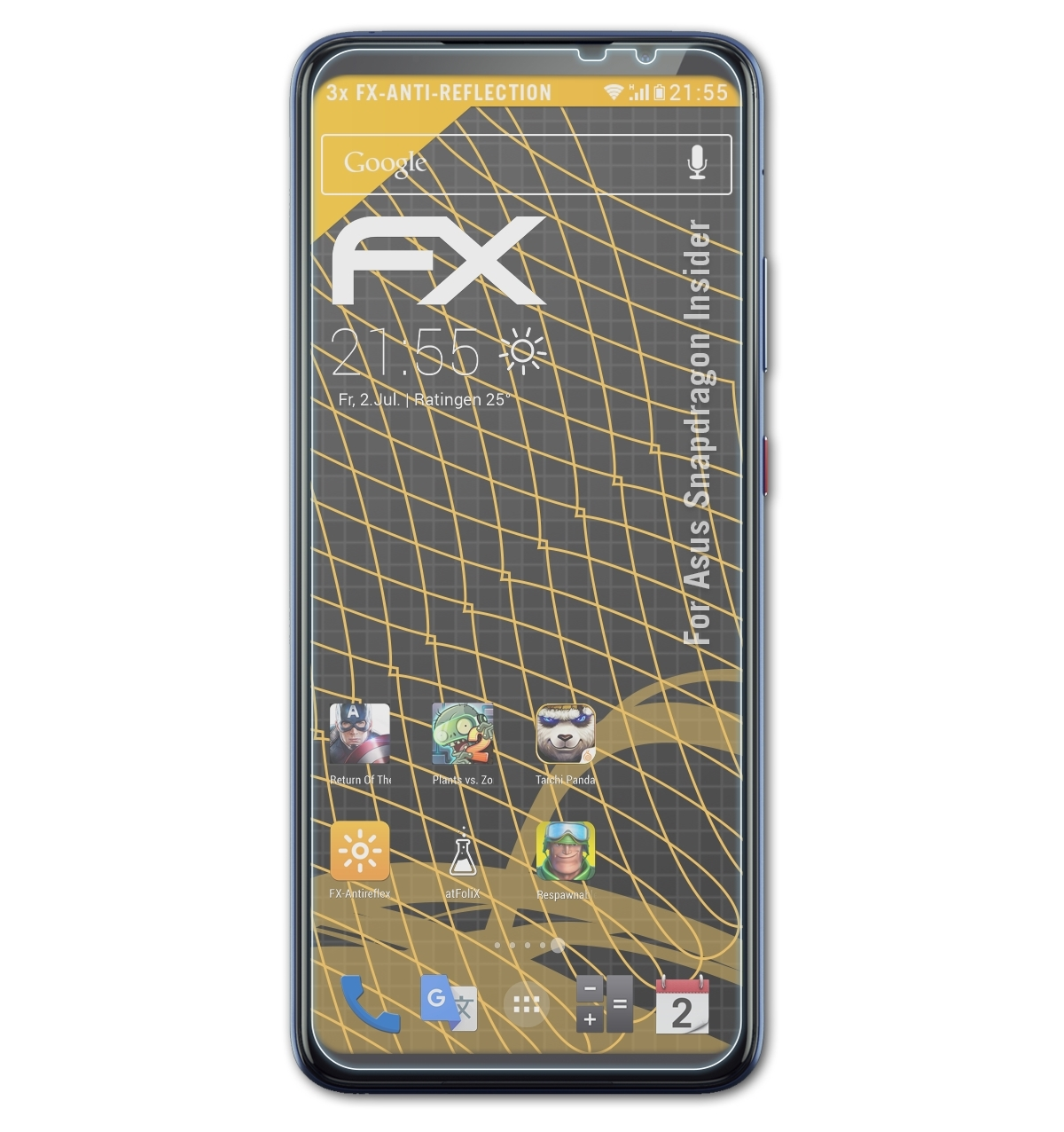 ATFOLIX 3x Insider) Asus FX-Antireflex Snapdragon Displayschutz(für