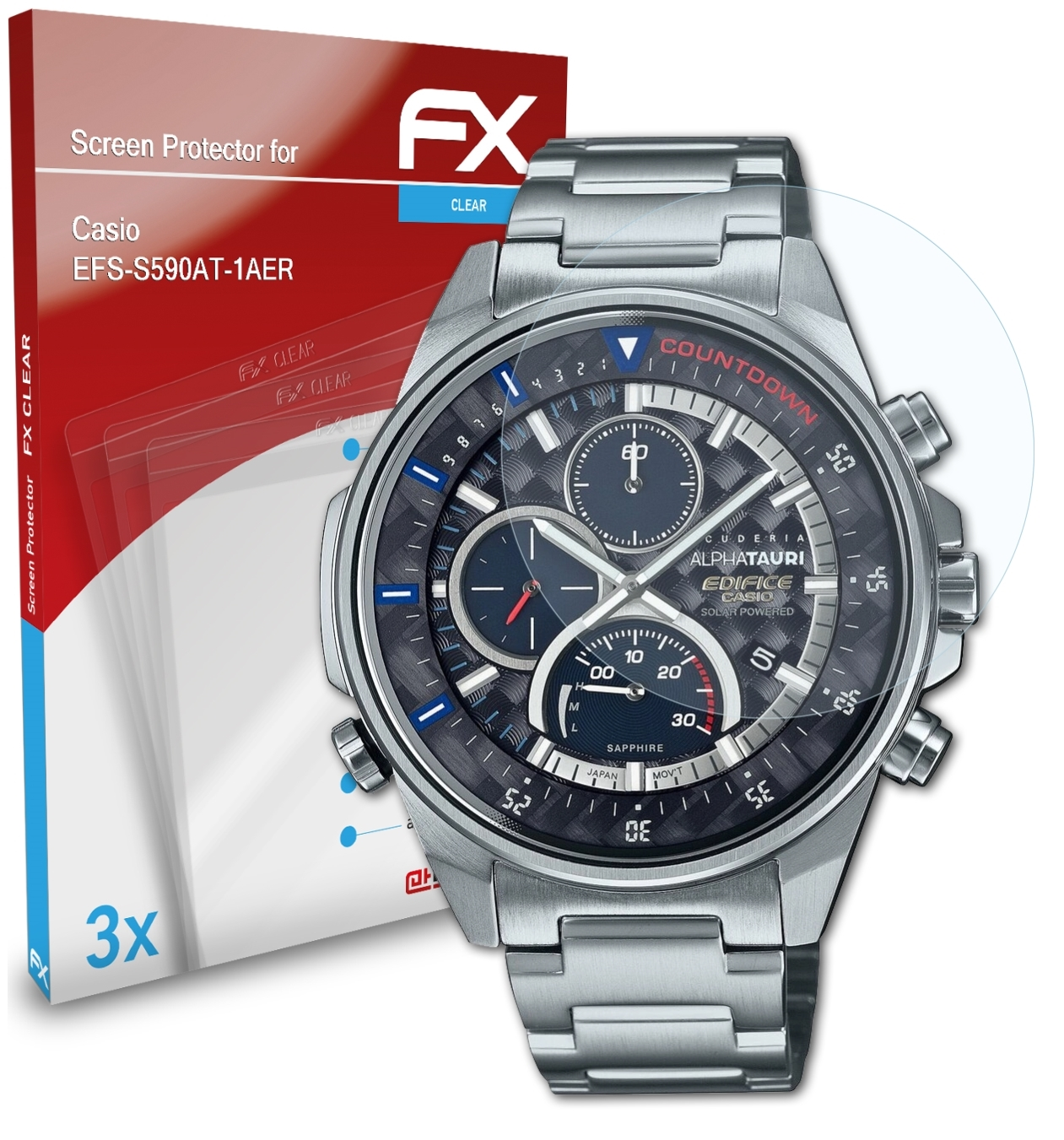 3x Casio FX-Clear ATFOLIX EFS-S590AT-1AER) Displayschutz(für