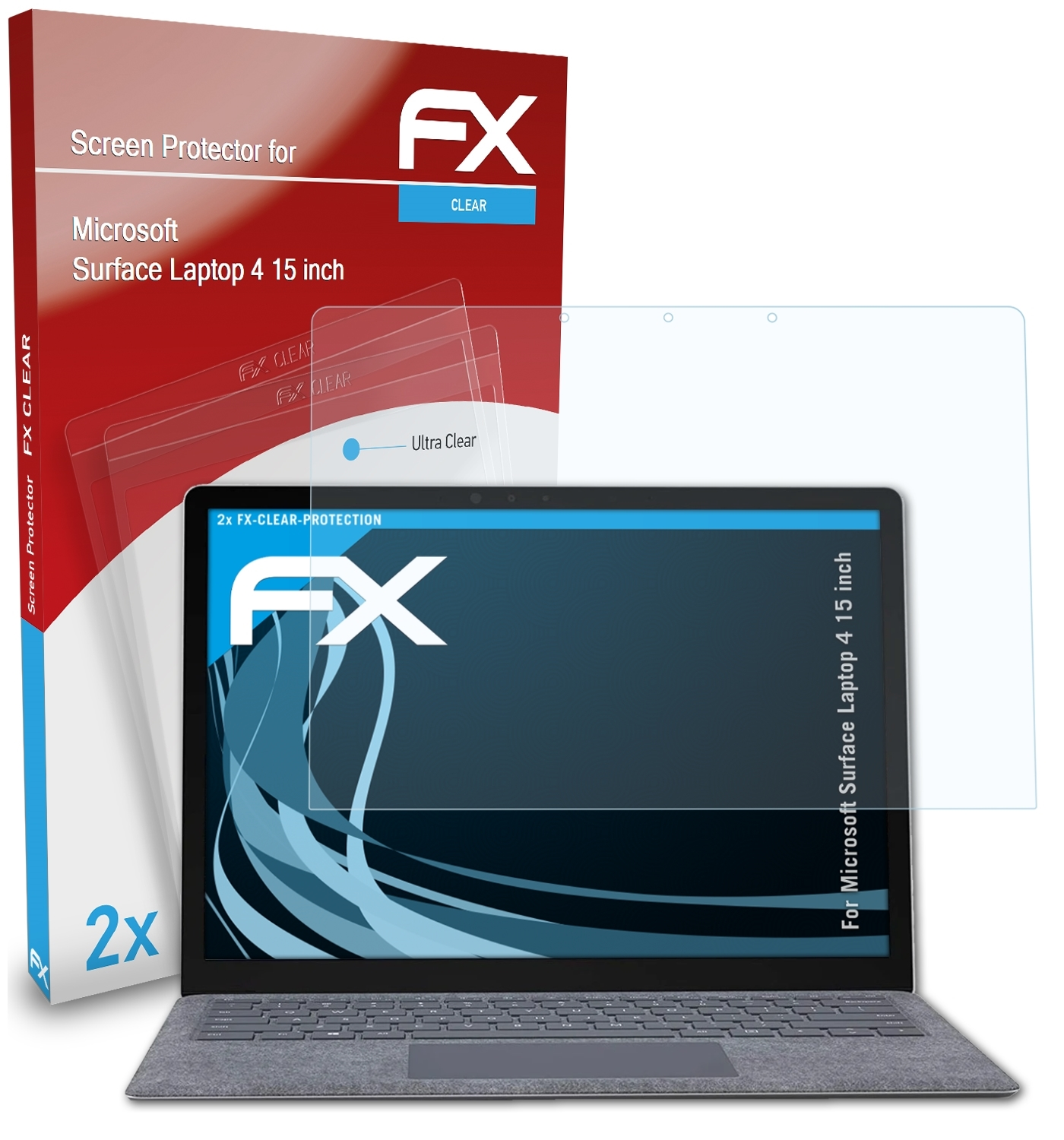 ATFOLIX 2x FX-Clear Displayschutz(für 4 (15 inch)) Laptop Surface Microsoft