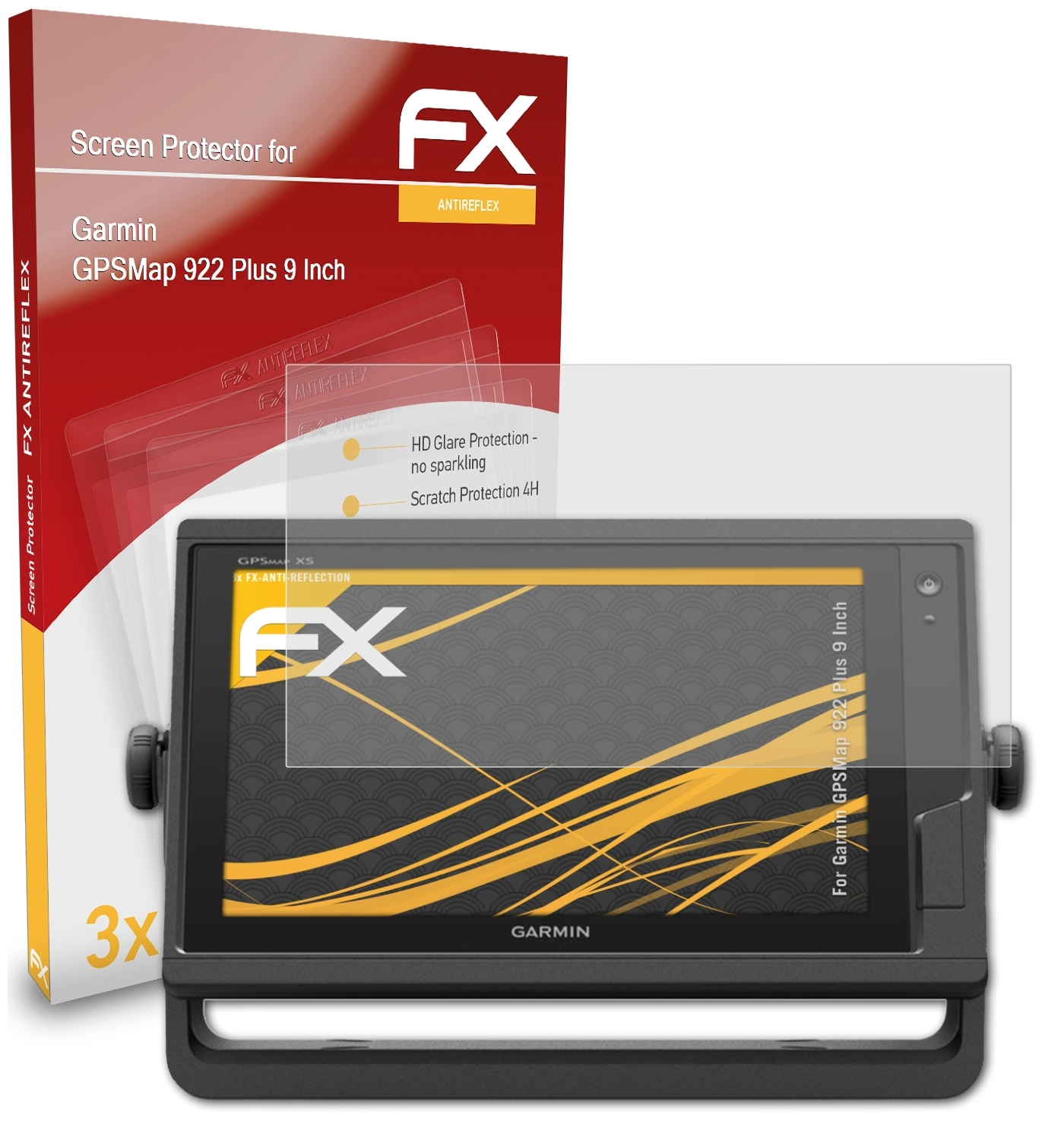 ATFOLIX 3x FX-Antireflex (9 Displayschutz(für GPSMap Inch)) Plus 922 Garmin
