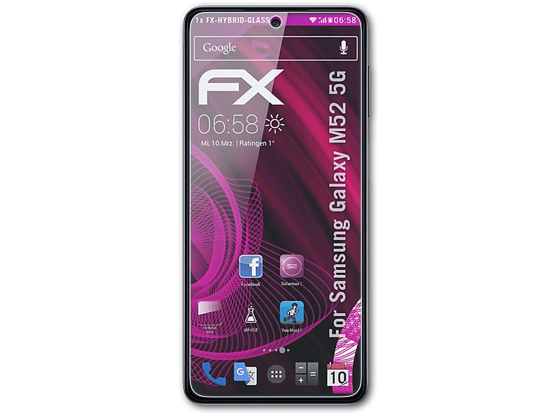 FX-Hybrid-Glass 5G) Samsung ATFOLIX Galaxy M52 Schutzglas(für