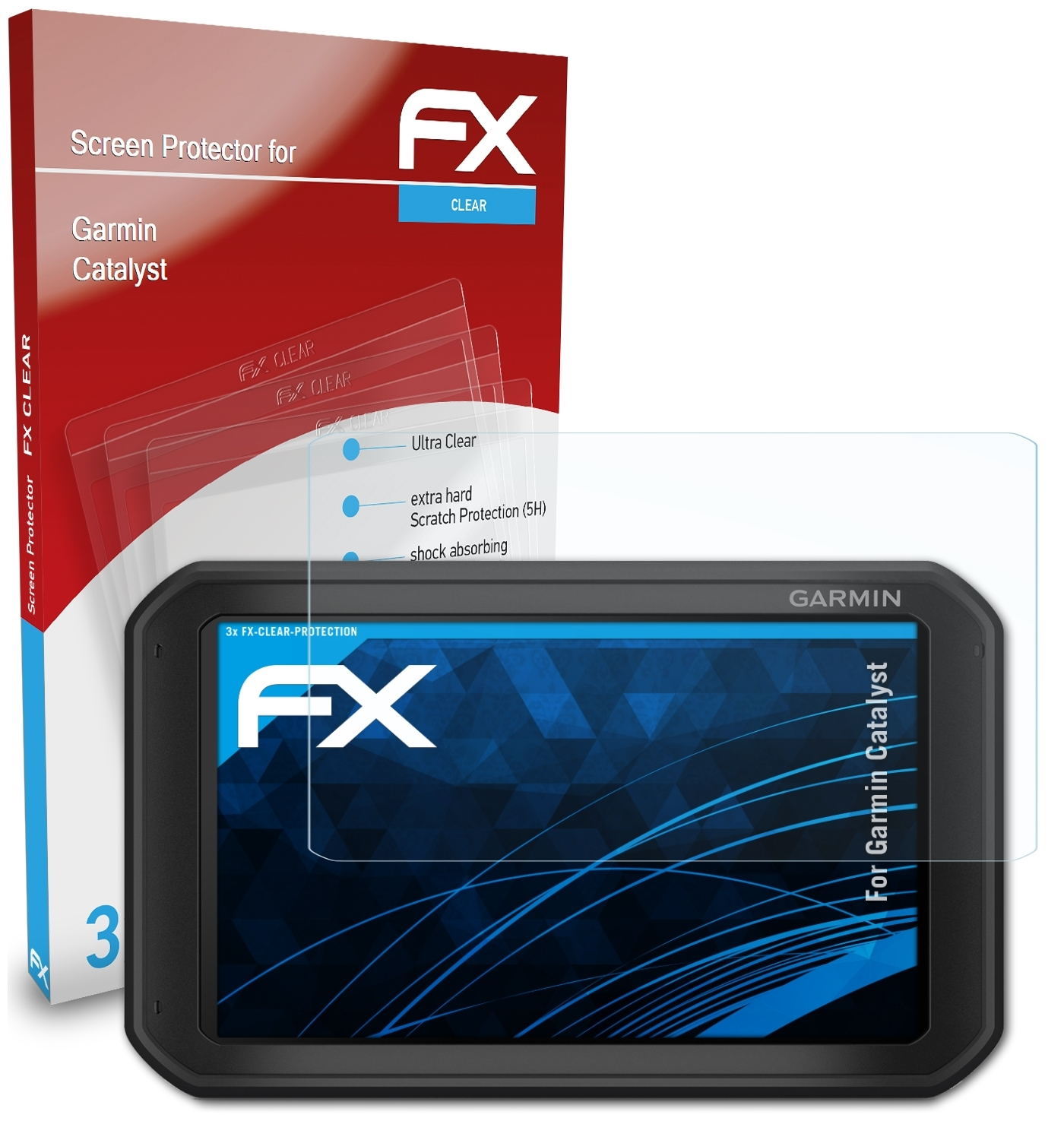 ATFOLIX 3x Displayschutz(für FX-Clear Catalyst) Garmin