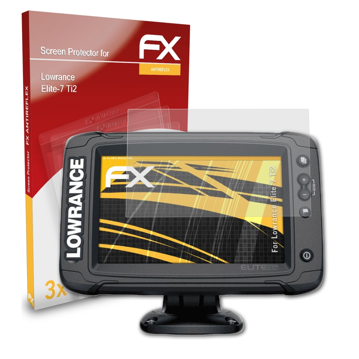 ATFOLIX 3x Lowrance Displayschutz(für Ti2) FX-Antireflex Elite-7