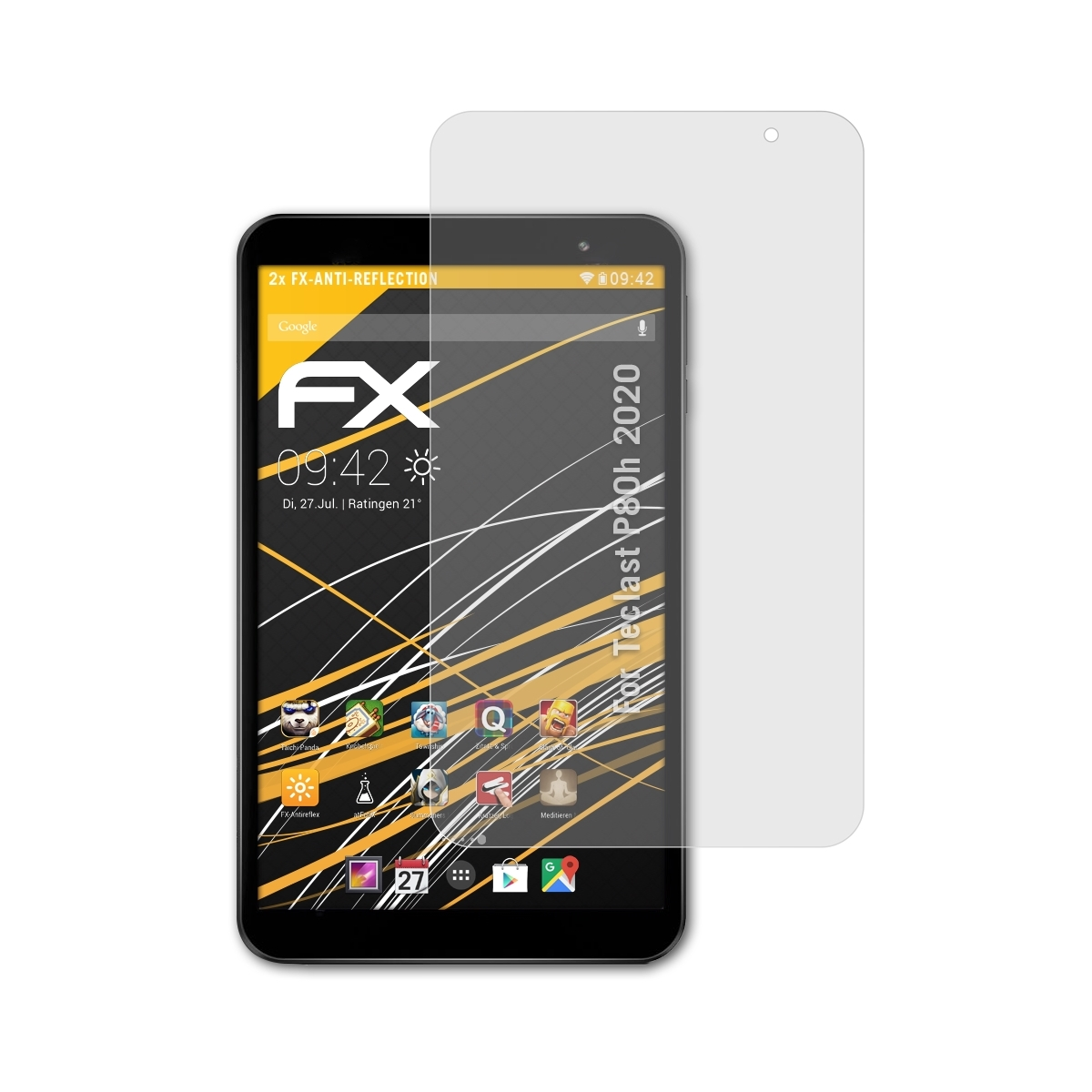ATFOLIX 2x FX-Antireflex Teclast Displayschutz(für (2020)) P80h