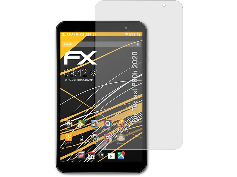 ATFOLIX 2x FX-Antireflex Displayschutz(für (2020)) P80h Teclast