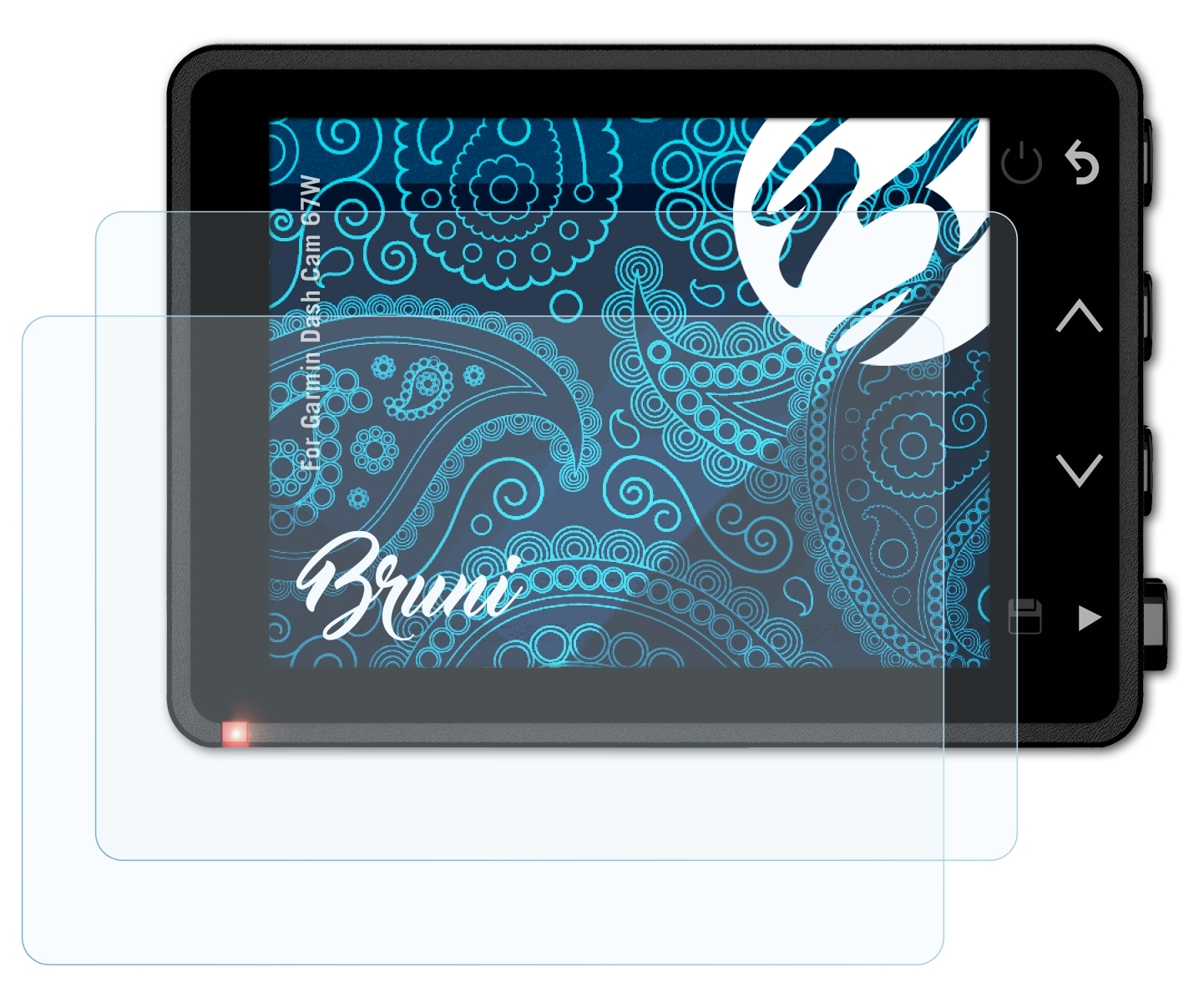 BRUNI 2x Garmin Schutzfolie(für Dash 67W) Cam Basics-Clear