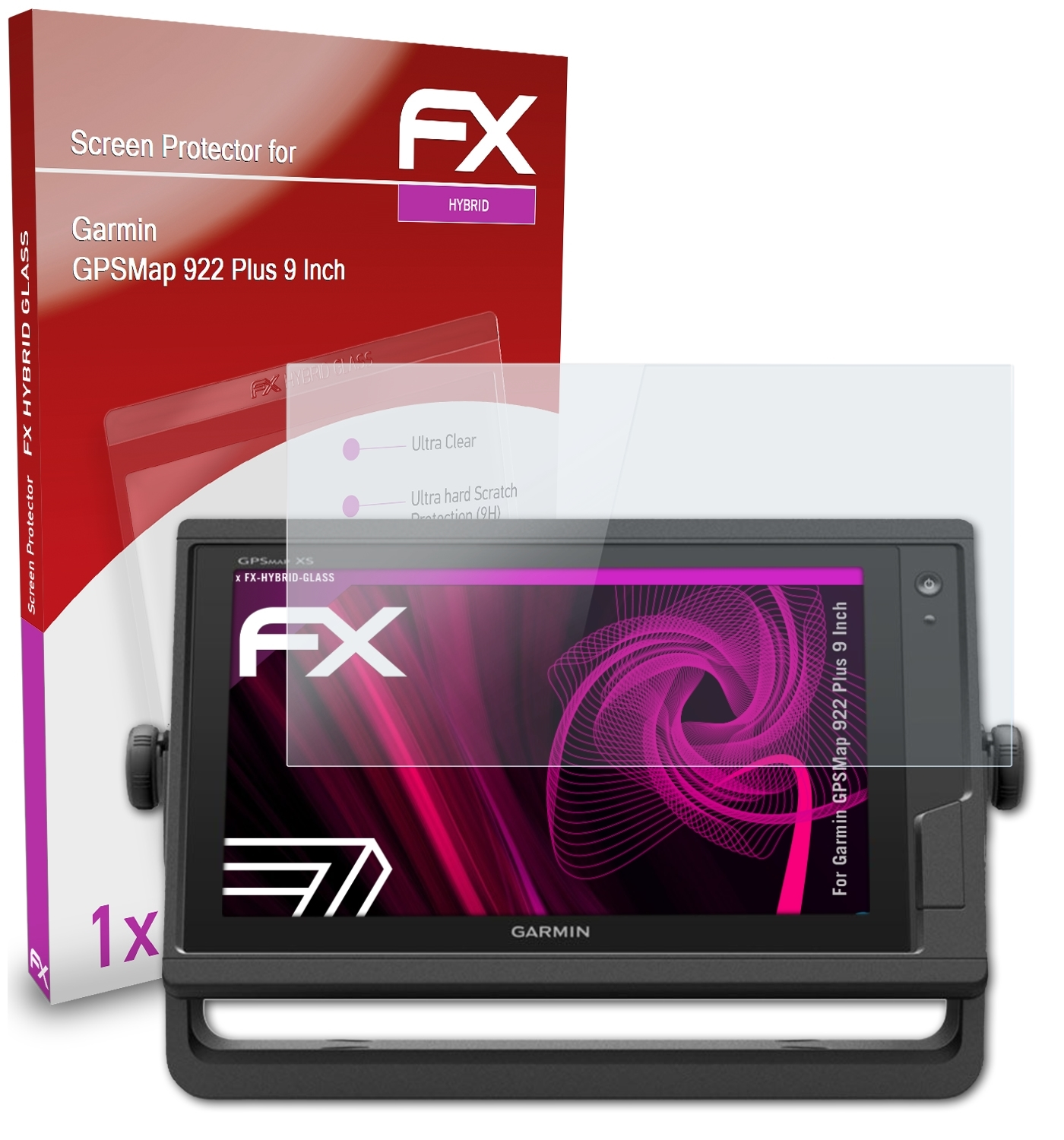 ATFOLIX FX-Hybrid-Glass Schutzglas(für Garmin GPSMap Plus (9 922 Inch))