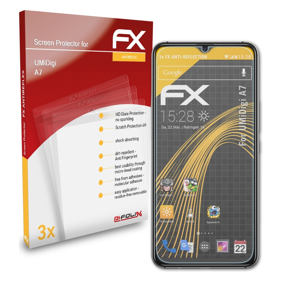 ATFOLIX 3x Displayschutz(für FX-Antireflex A7) UMiDigi