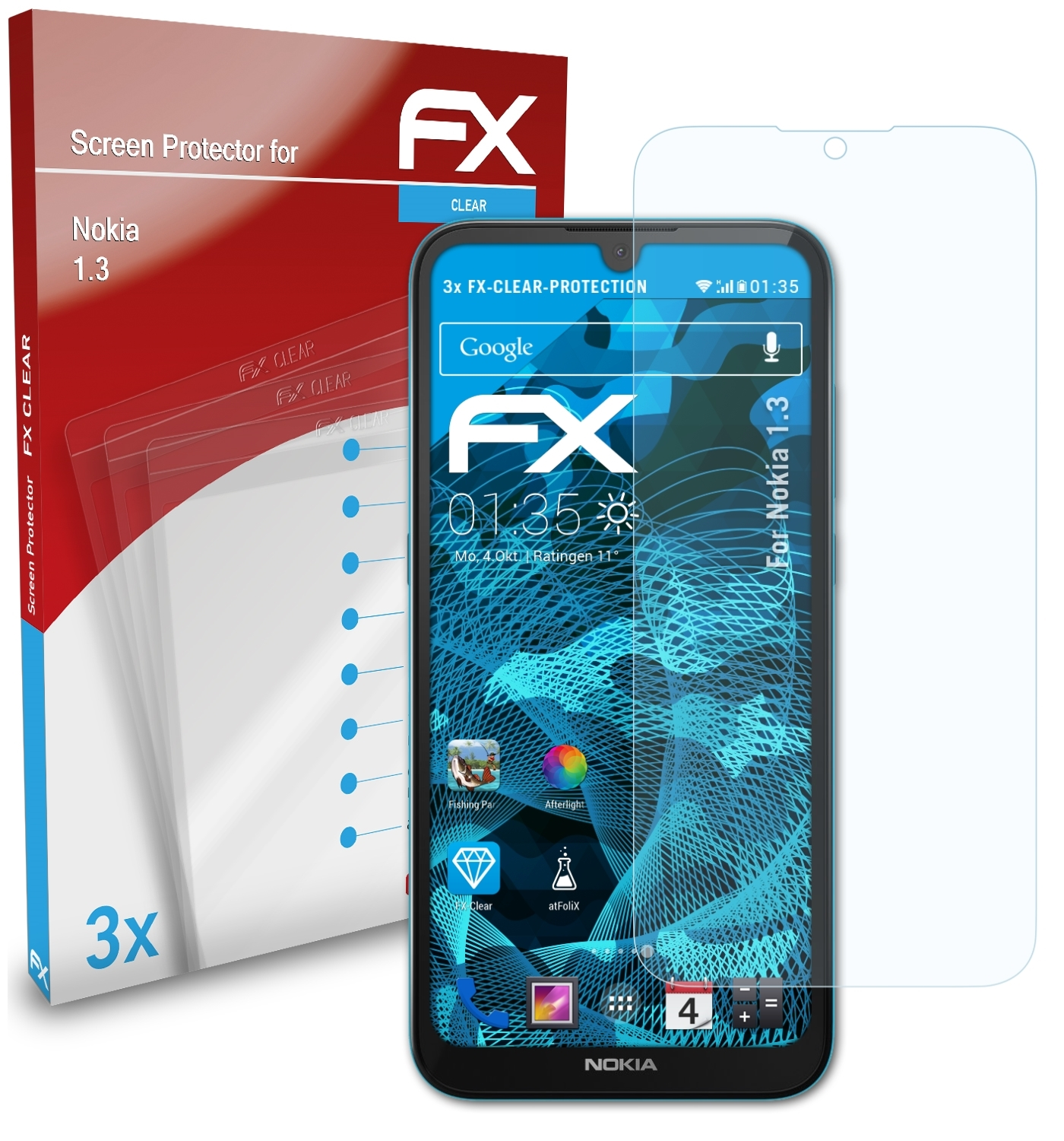 1.3) 3x ATFOLIX Nokia Displayschutz(für FX-Clear