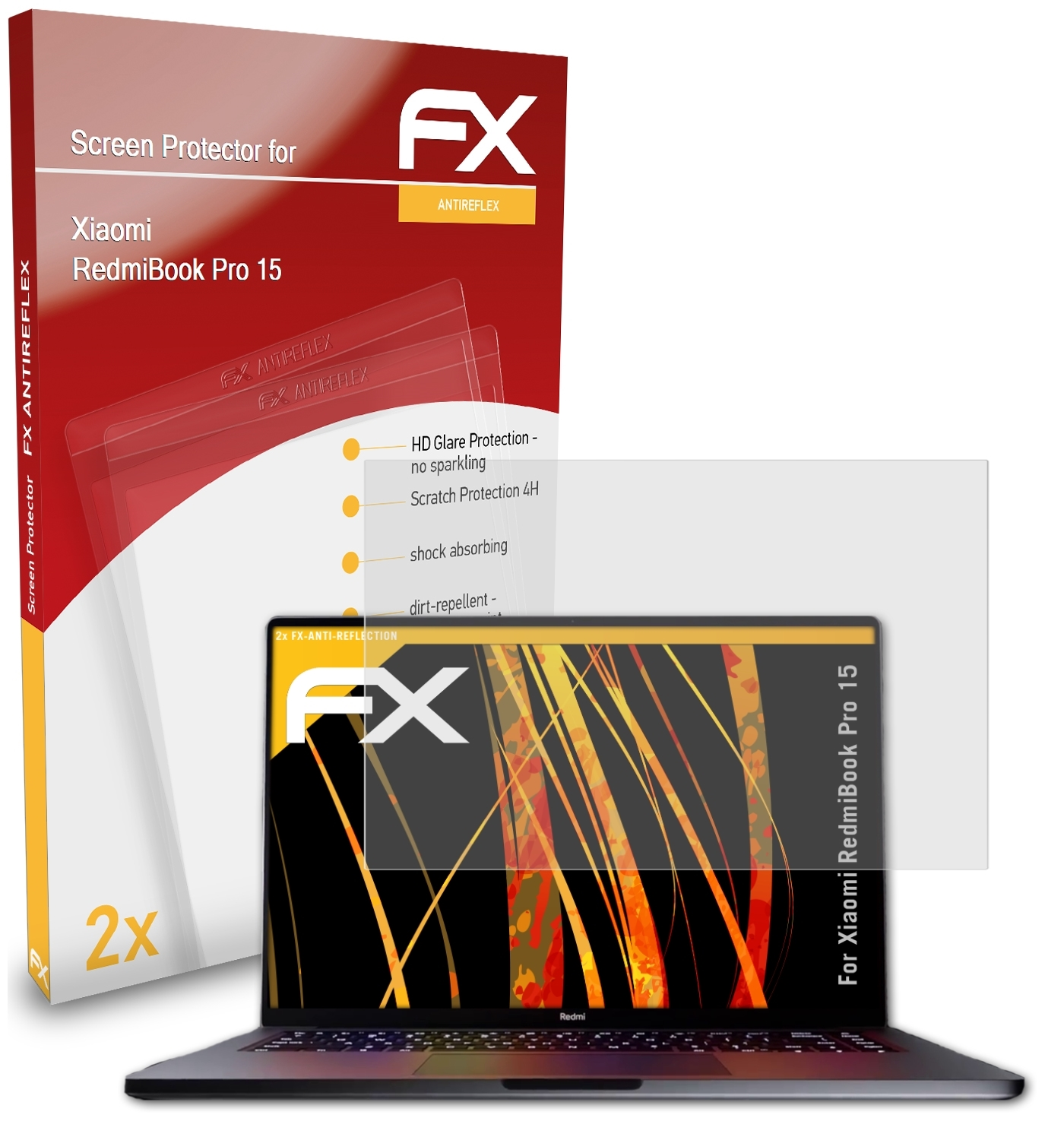 ATFOLIX 2x FX-Antireflex Displayschutz(für Xiaomi Pro RedmiBook 15)