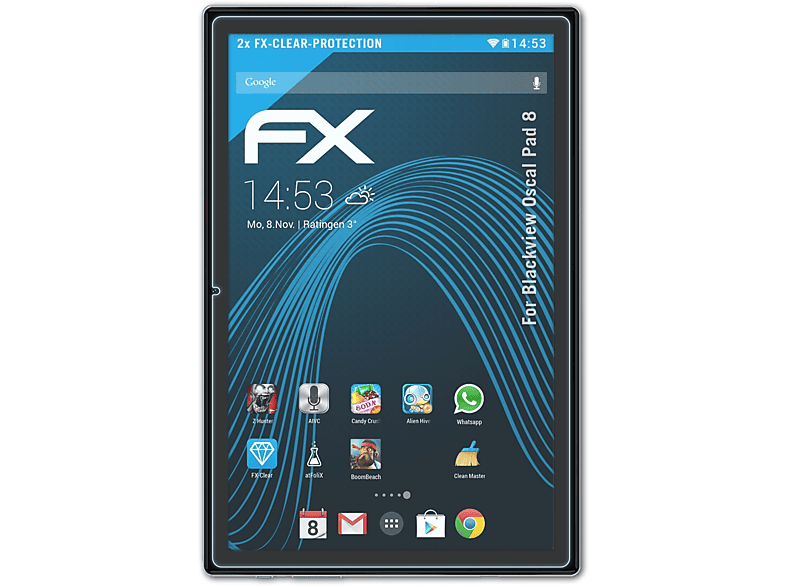 ATFOLIX 8) Blackview Displayschutz(für 2x Pad Oscal FX-Clear