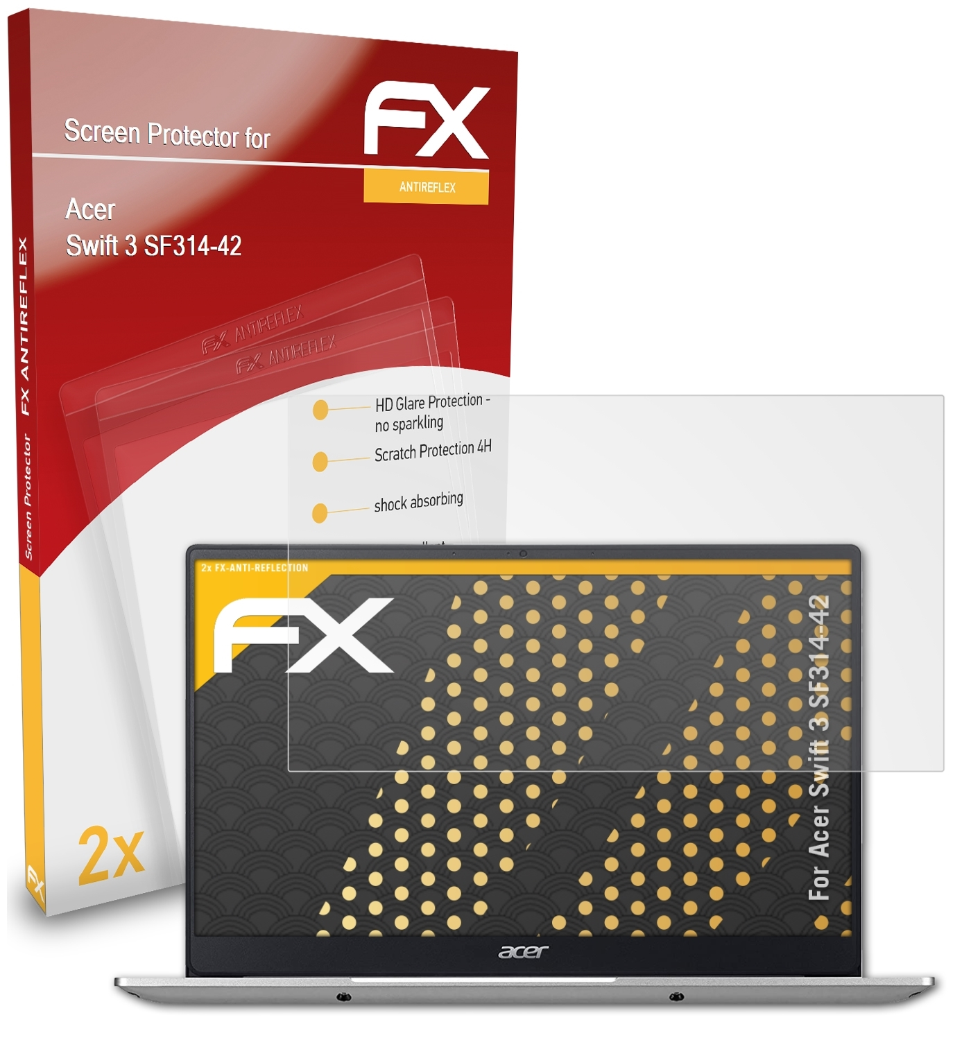 ATFOLIX 2x FX-Antireflex Displayschutz(für (SF314-42)) Acer Swift 3