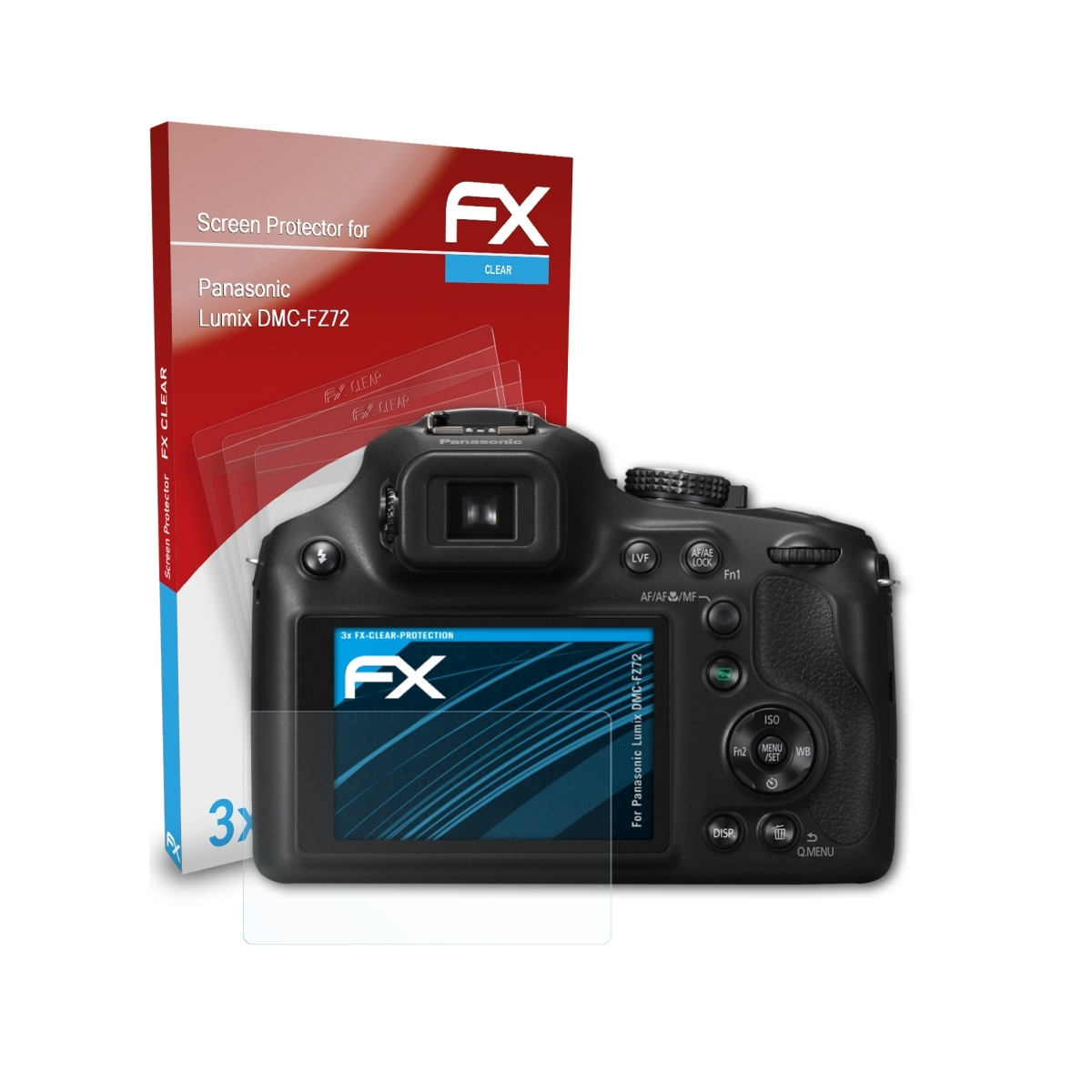 Lumix Panasonic ATFOLIX FX-Clear Displayschutz(für 3x DMC-FZ72)