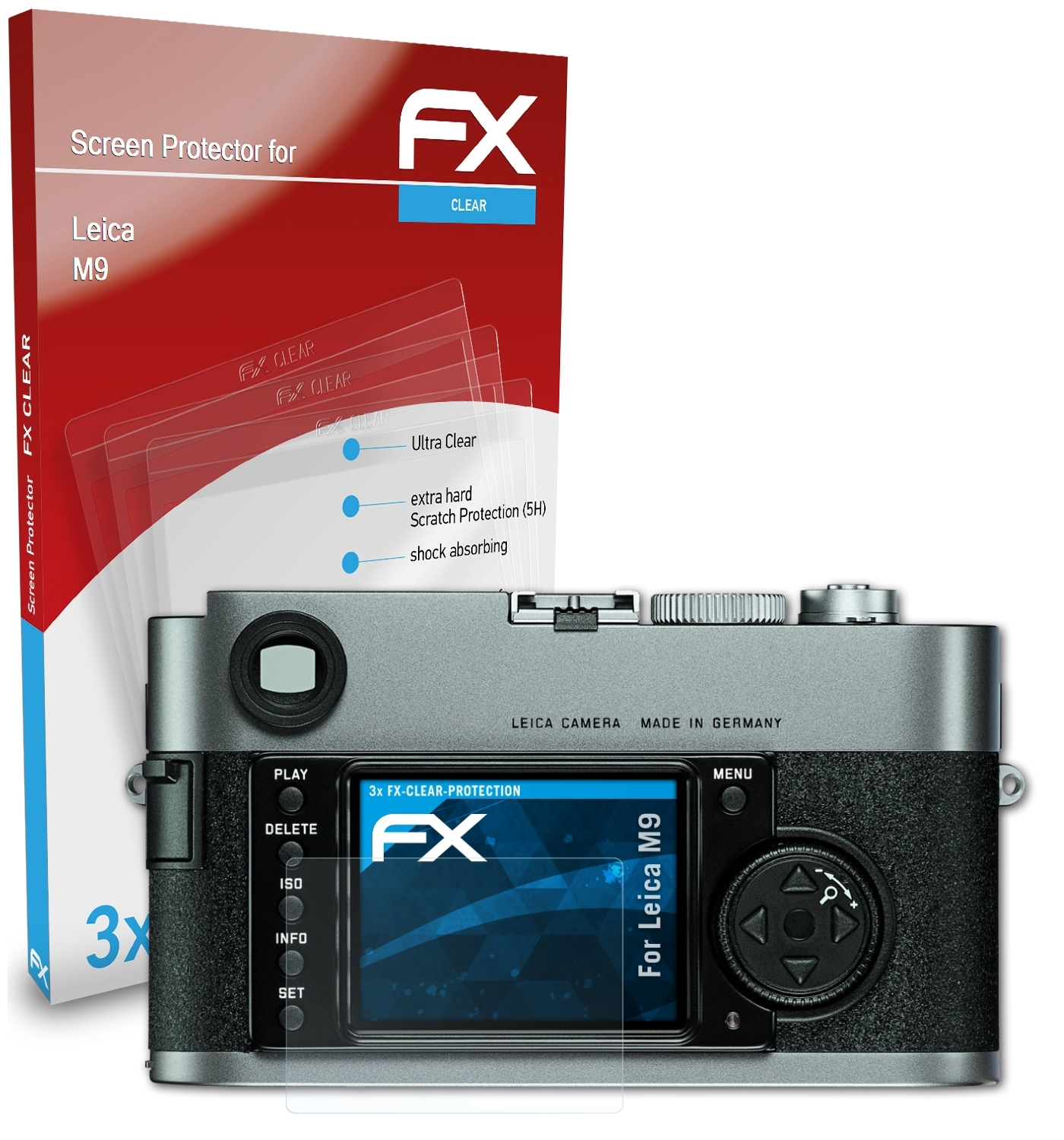 M9) FX-Clear Leica ATFOLIX Displayschutz(für 3x