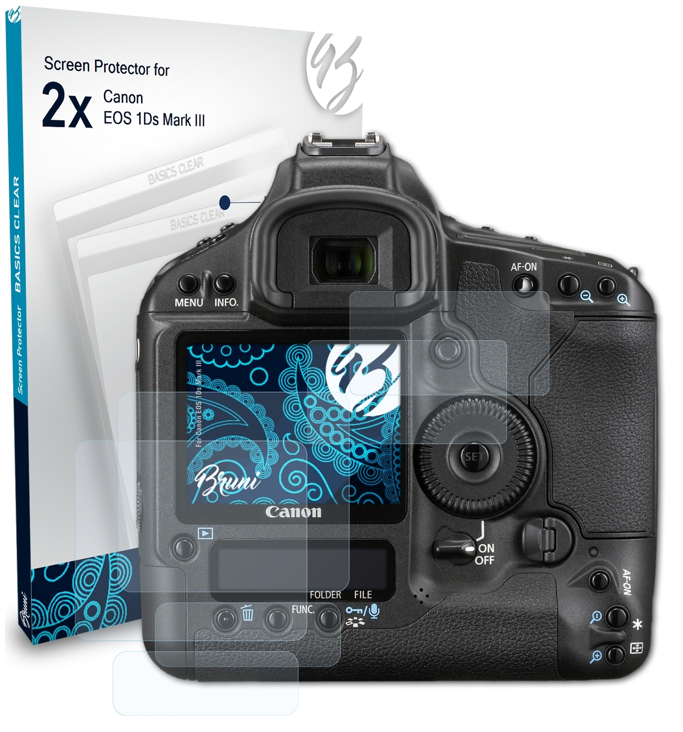 BRUNI 2x Basics-Clear Schutzfolie(für Canon III) EOS Mark 1Ds