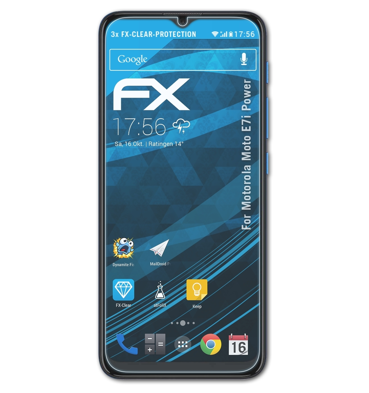Power) Moto Displayschutz(für E7i ATFOLIX 3x Motorola FX-Clear