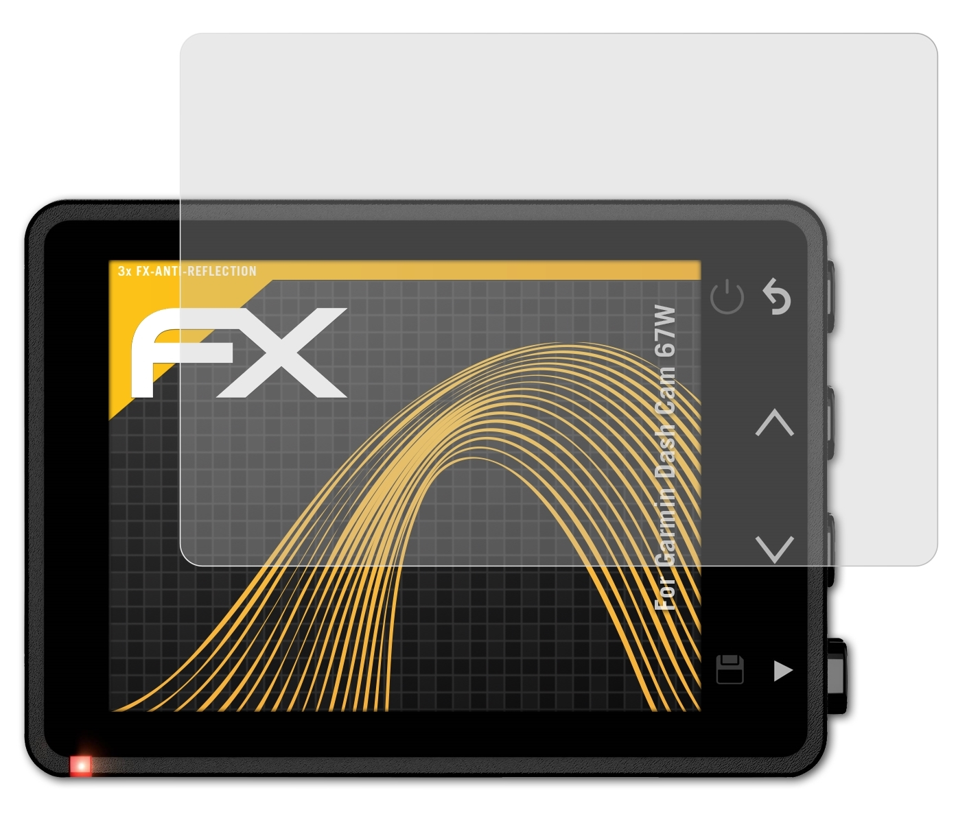 ATFOLIX 3x FX-Antireflex Cam Displayschutz(für Dash 67W) Garmin