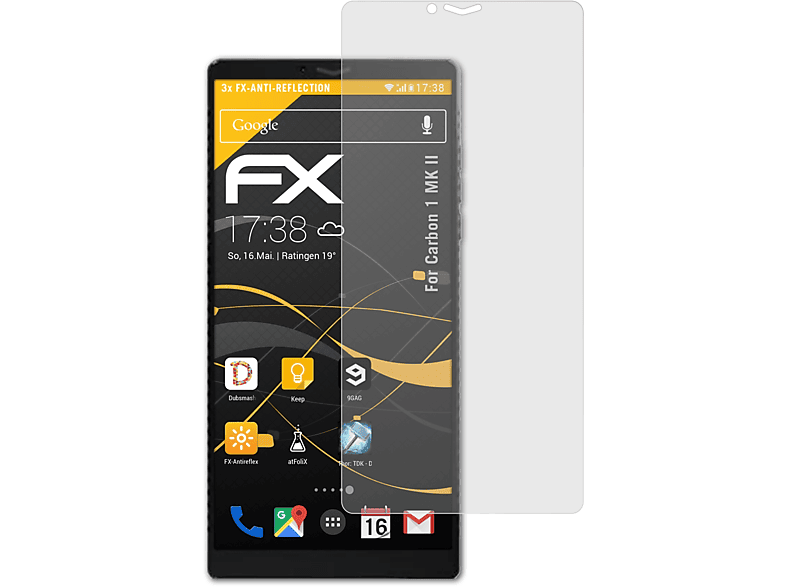 ATFOLIX 3x FX-Antireflex Displayschutz(für Carbon 1 II) MK