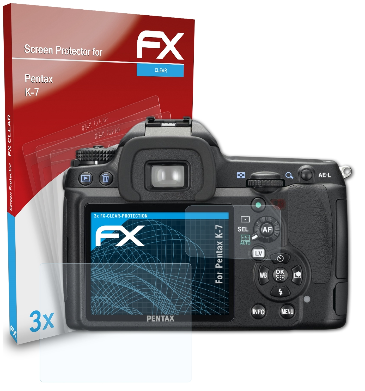 ATFOLIX 3x FX-Clear K-7) Pentax Displayschutz(für