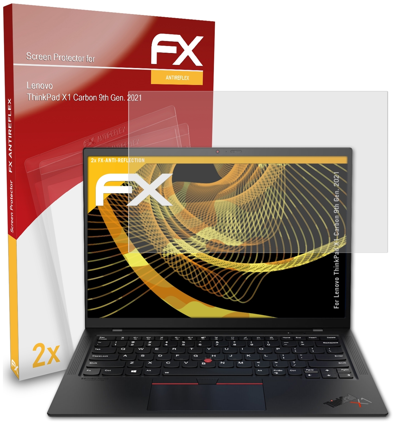 Carbon Displayschutz(für Gen. 2x FX-Antireflex ThinkPad (9th 2021)) ATFOLIX X1 Lenovo