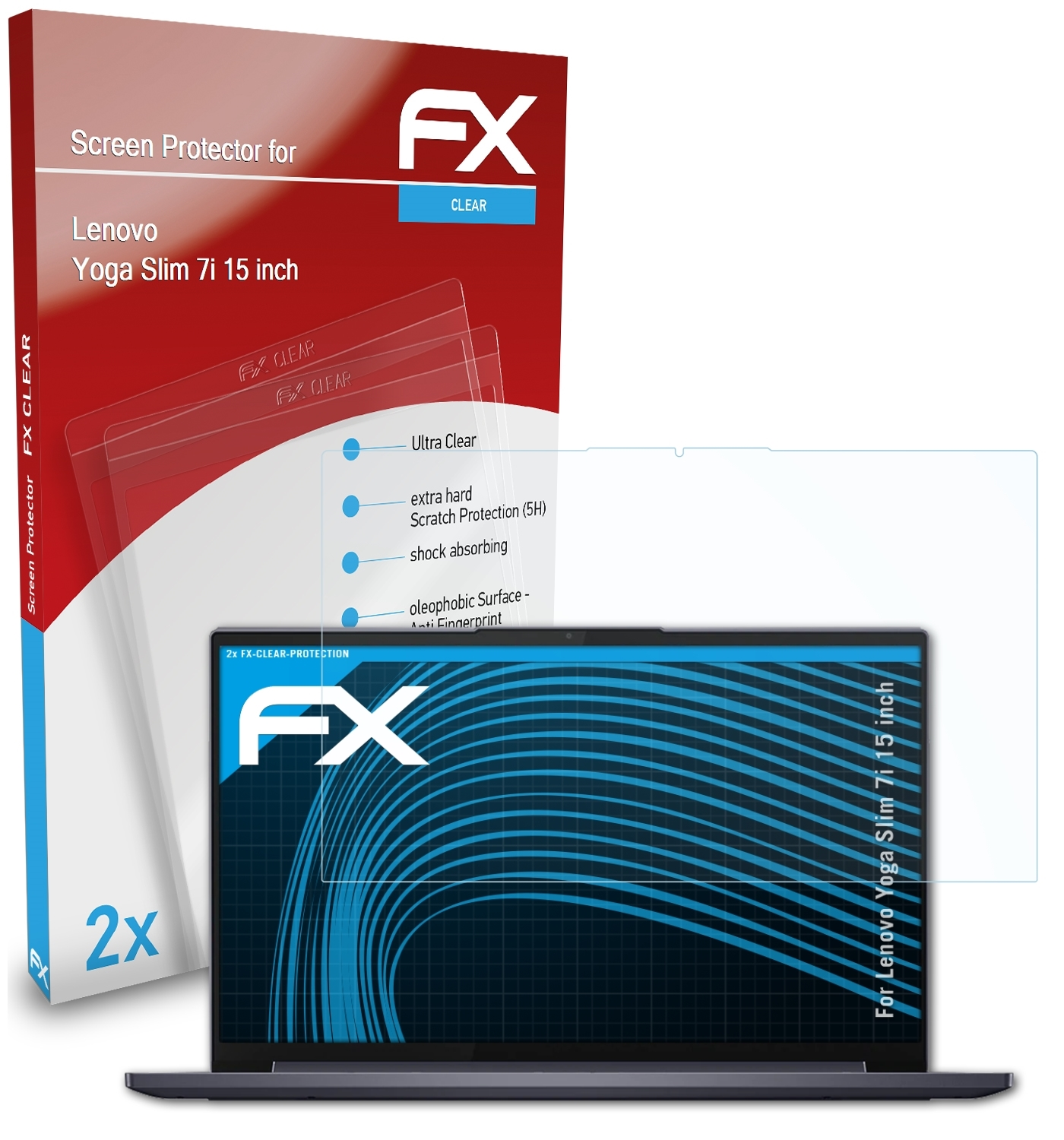 (15 FX-Clear inch)) Displayschutz(für Slim ATFOLIX Lenovo 2x 7i Yoga