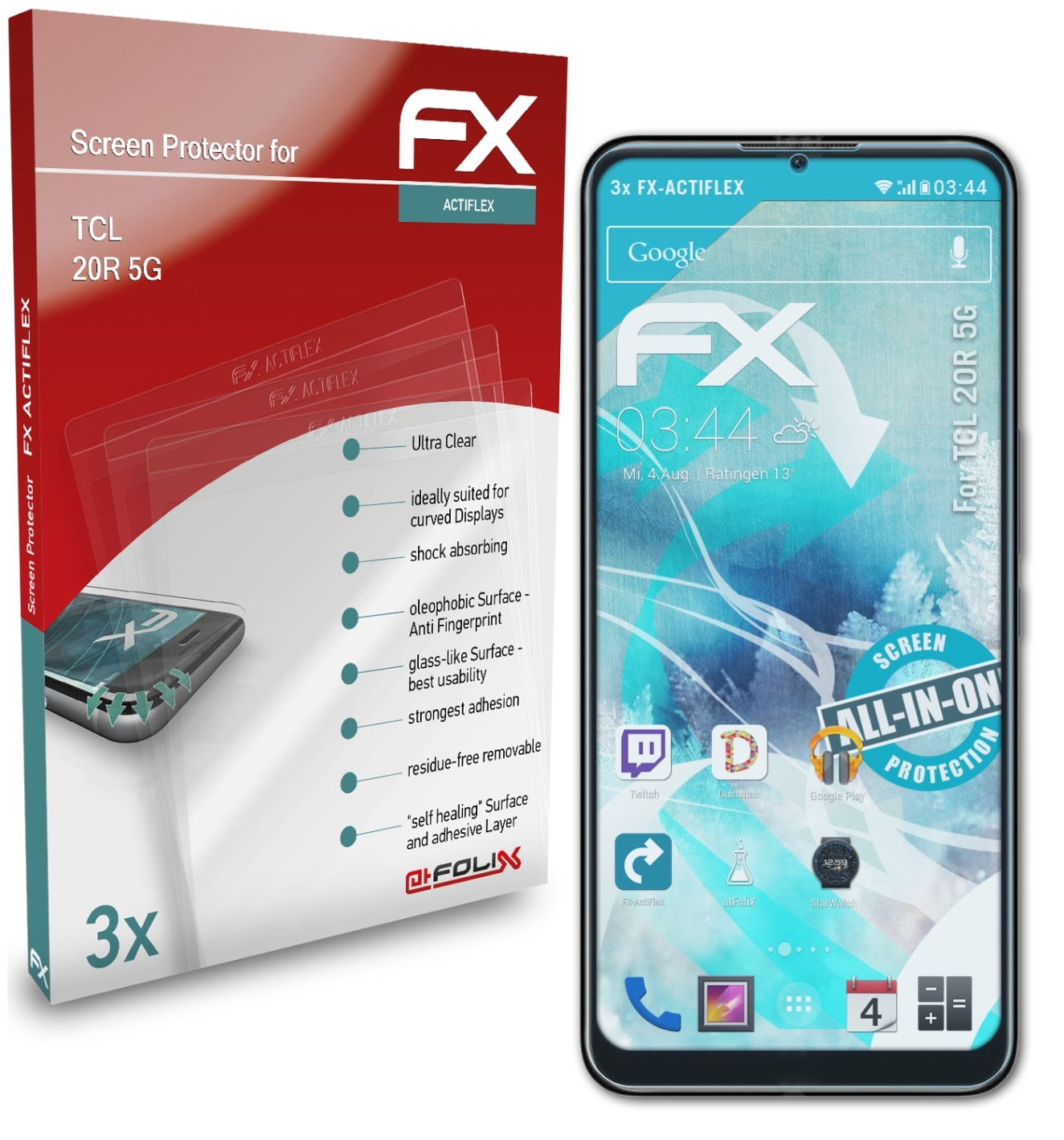 ATFOLIX 3x TCL Displayschutz(für 20R 5G) FX-ActiFleX