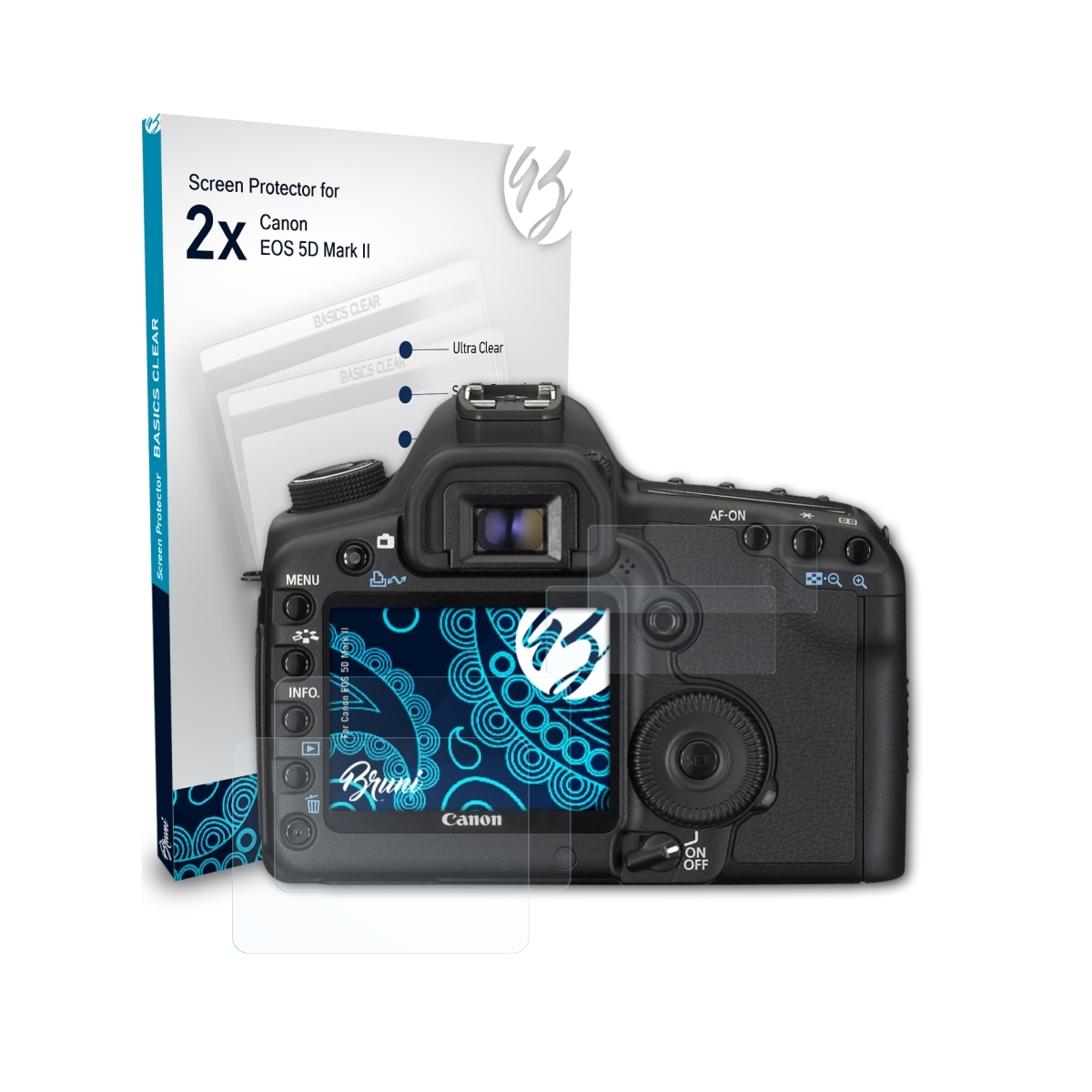 BRUNI 2x Canon EOS Schutzfolie(für Mark Basics-Clear 5D II)