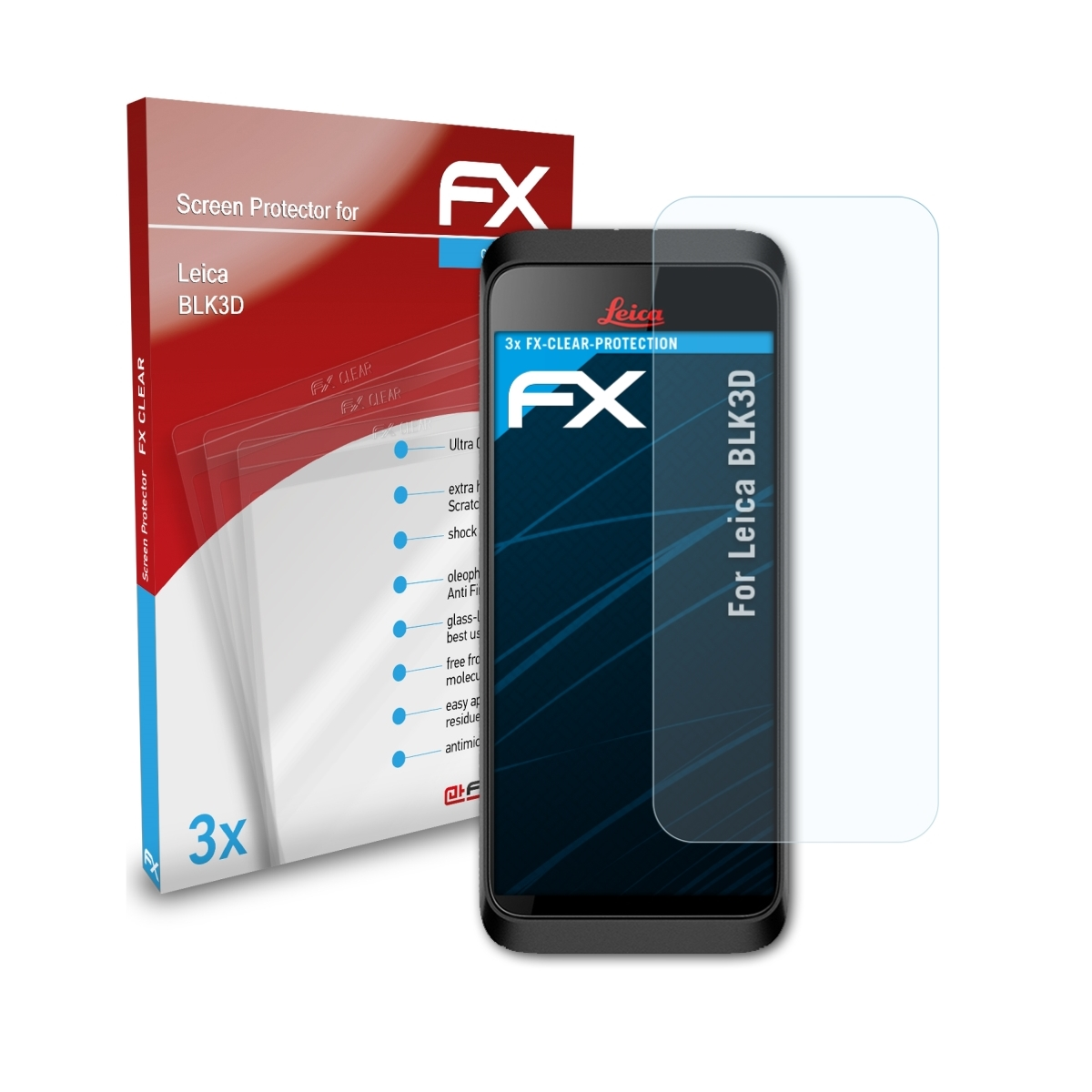 ATFOLIX 3x FX-Clear Leica Displayschutz(für BLK3D)