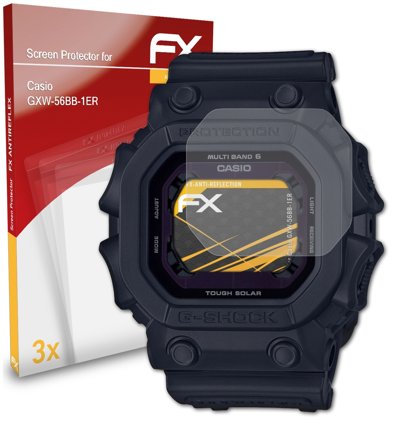 ATFOLIX 3x FX-Antireflex Displayschutz(für Casio GXW-56BB-1ER)