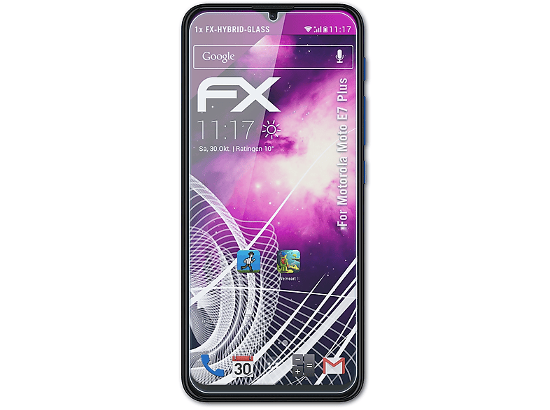 ATFOLIX FX-Hybrid-Glass Schutzglas(für Motorola Moto E7 Plus)