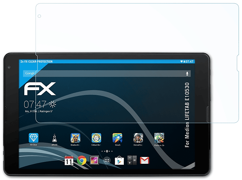 LIFETAB FX-Clear Displayschutz(für E10530) ATFOLIX 2x Medion