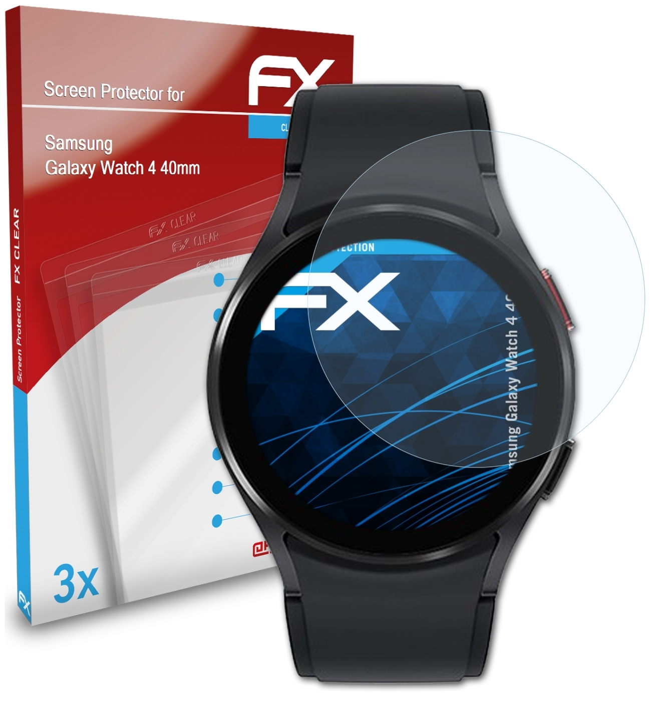 3x Galaxy (40mm)) Watch ATFOLIX Displayschutz(für Samsung 4 FX-Clear