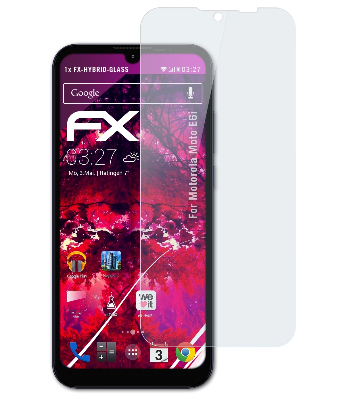 ATFOLIX FX-Hybrid-Glass E6i) Moto Schutzglas(für Motorola