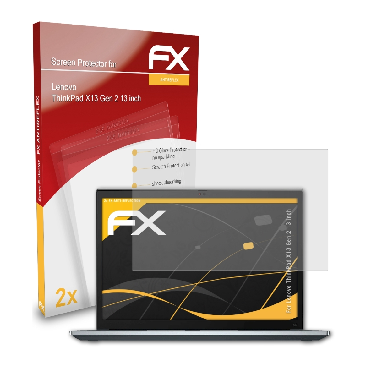 ATFOLIX 2x FX-Antireflex Gen X13 2 (13 ThinkPad Lenovo Displayschutz(für inch))