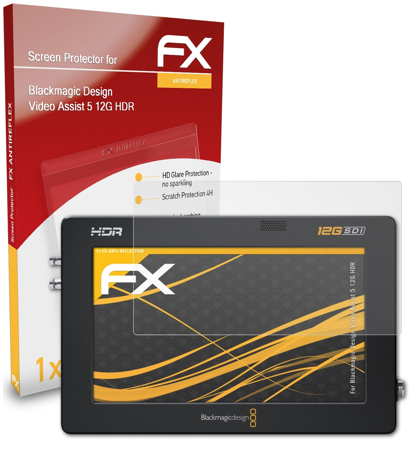 ATFOLIX FX-Antireflex Displayschutz(für Blackmagic HDR) 5 Design Video 12G Assist