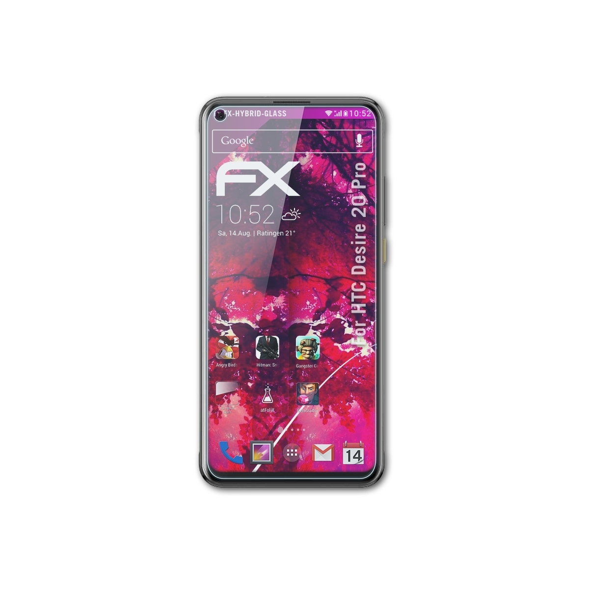 FX-Hybrid-Glass 20 Desire ATFOLIX Pro) HTC Schutzglas(für