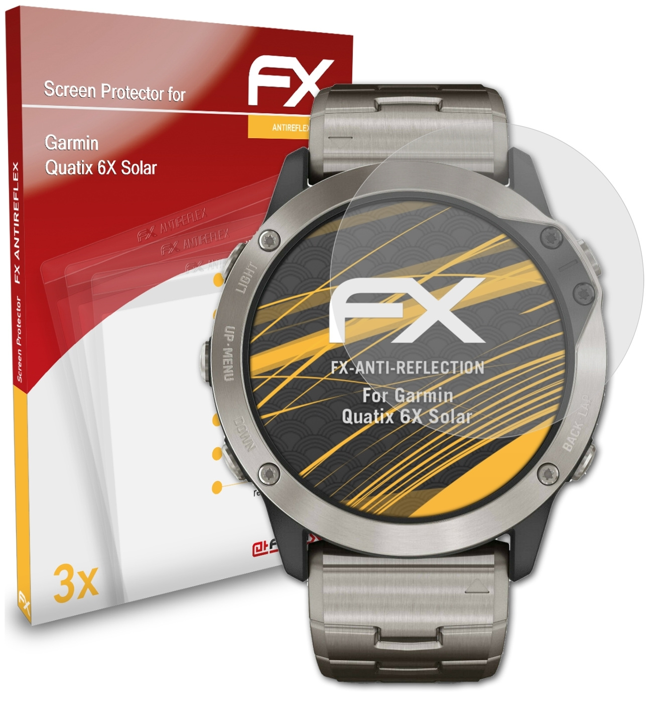 ATFOLIX 3x FX-Antireflex Displayschutz(für Garmin Solar) 6X Quatix