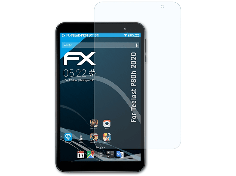 ATFOLIX 2x FX-Clear Teclast Displayschutz(für (2020)) P80h