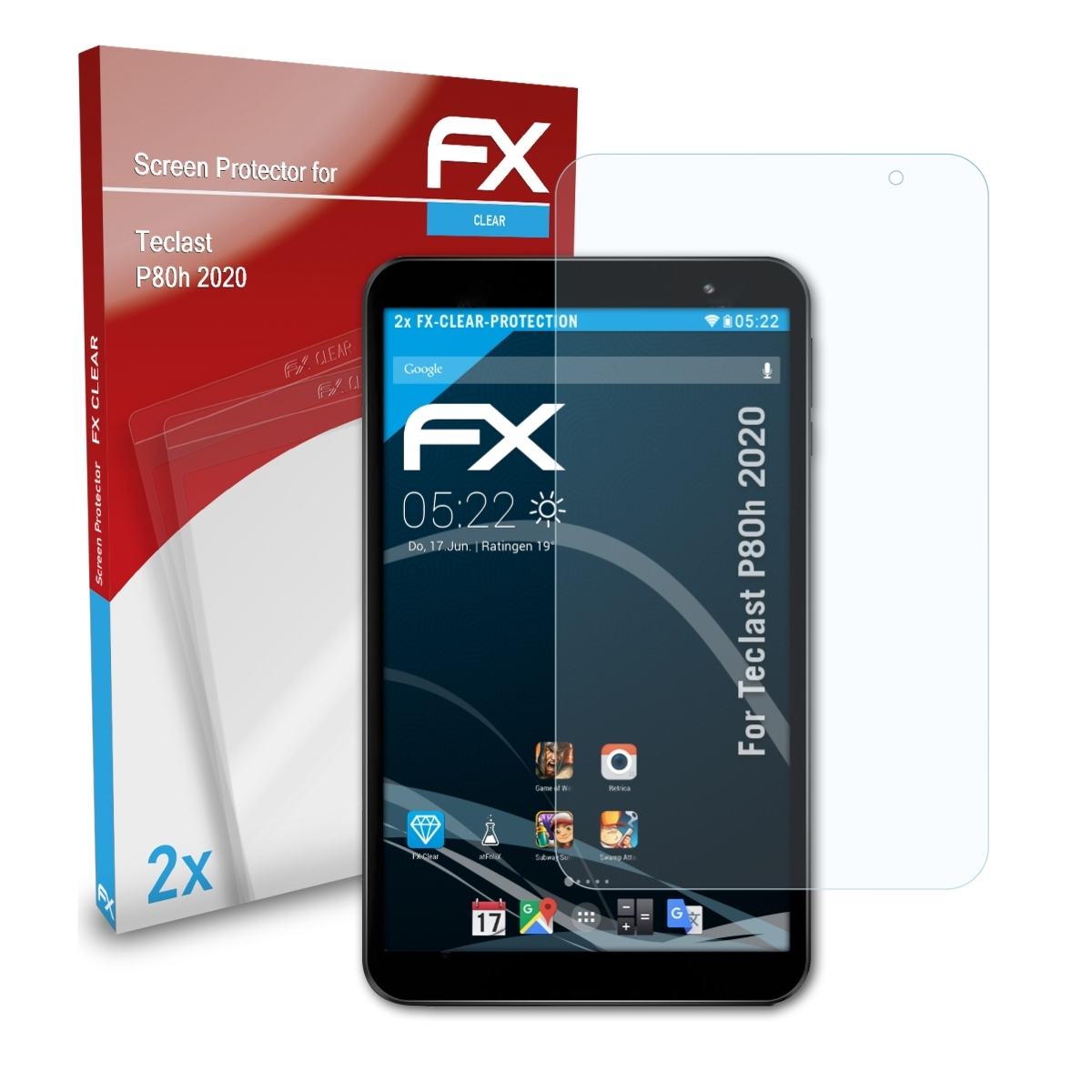 ATFOLIX 2x FX-Clear Displayschutz(für Teclast (2020)) P80h