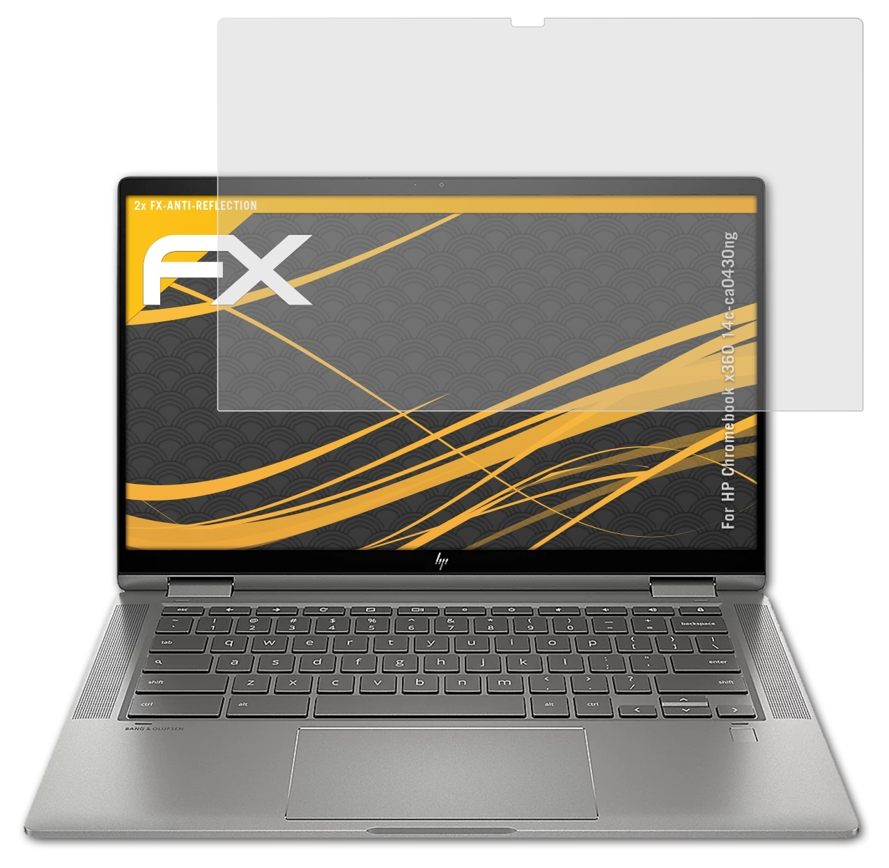 HP 2x Displayschutz(für FX-Antireflex (14c-ca0430ng)) x360 ATFOLIX Chromebook