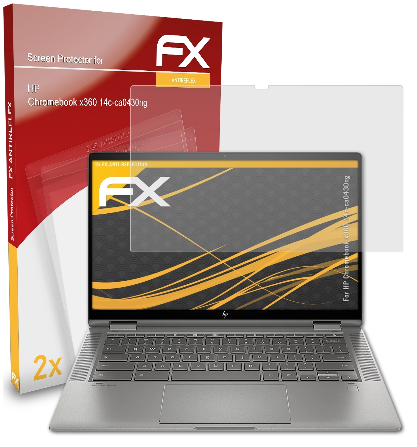 ATFOLIX 2x FX-Antireflex Displayschutz(für HP x360 (14c-ca0430ng)) Chromebook